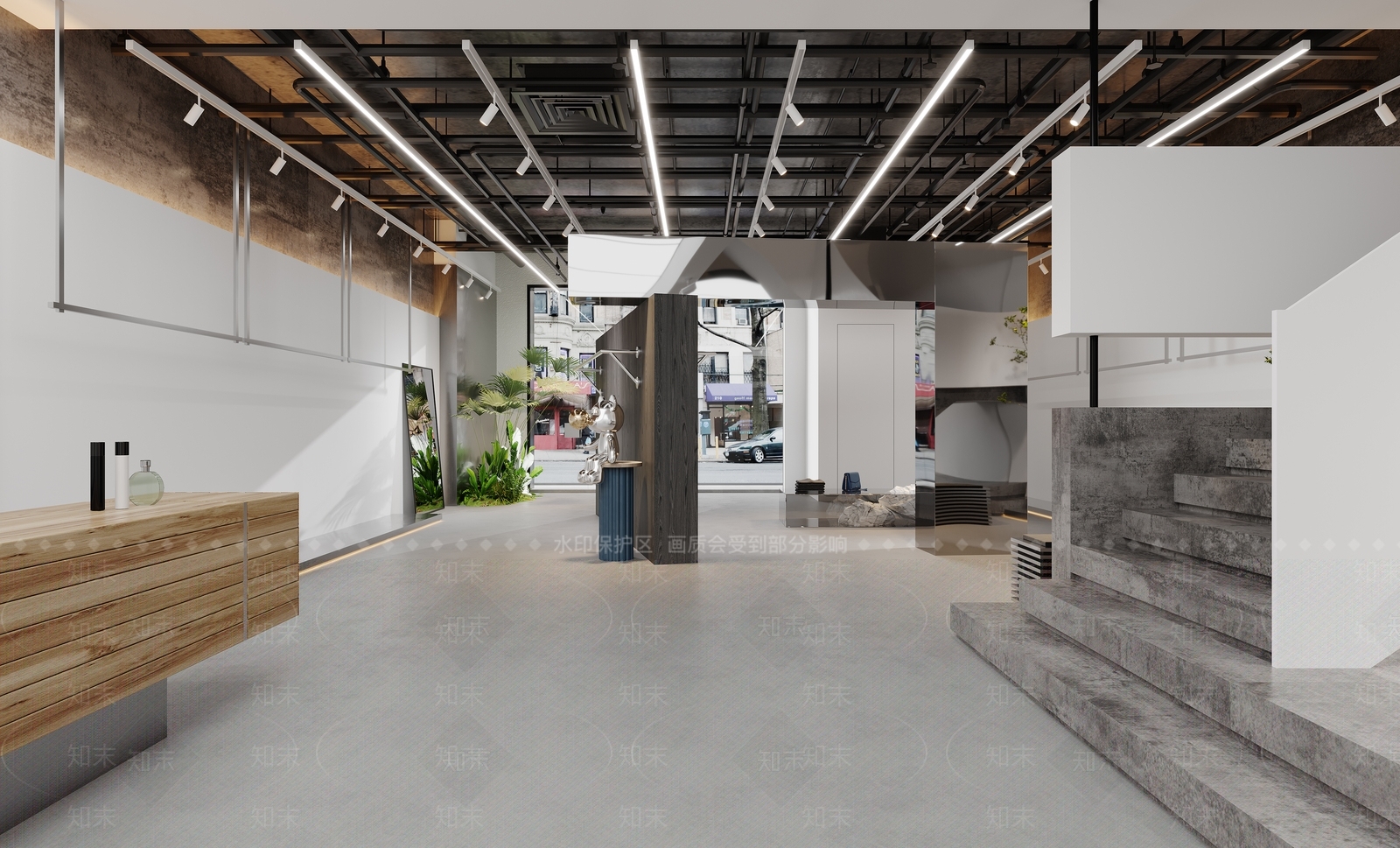现代极简服装店3D模型下载【ID:1165386206】