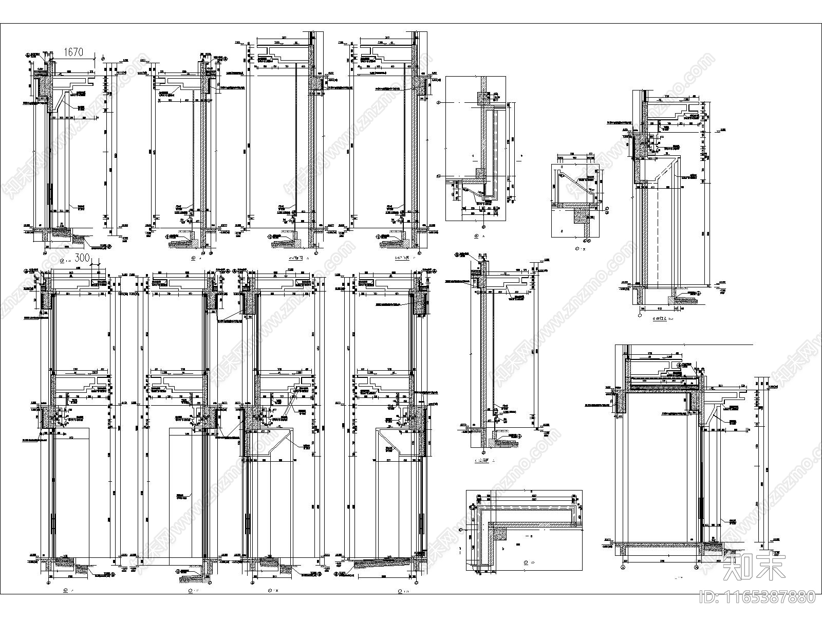 现代新中式售楼处建筑施工图下载【ID:1165387880】