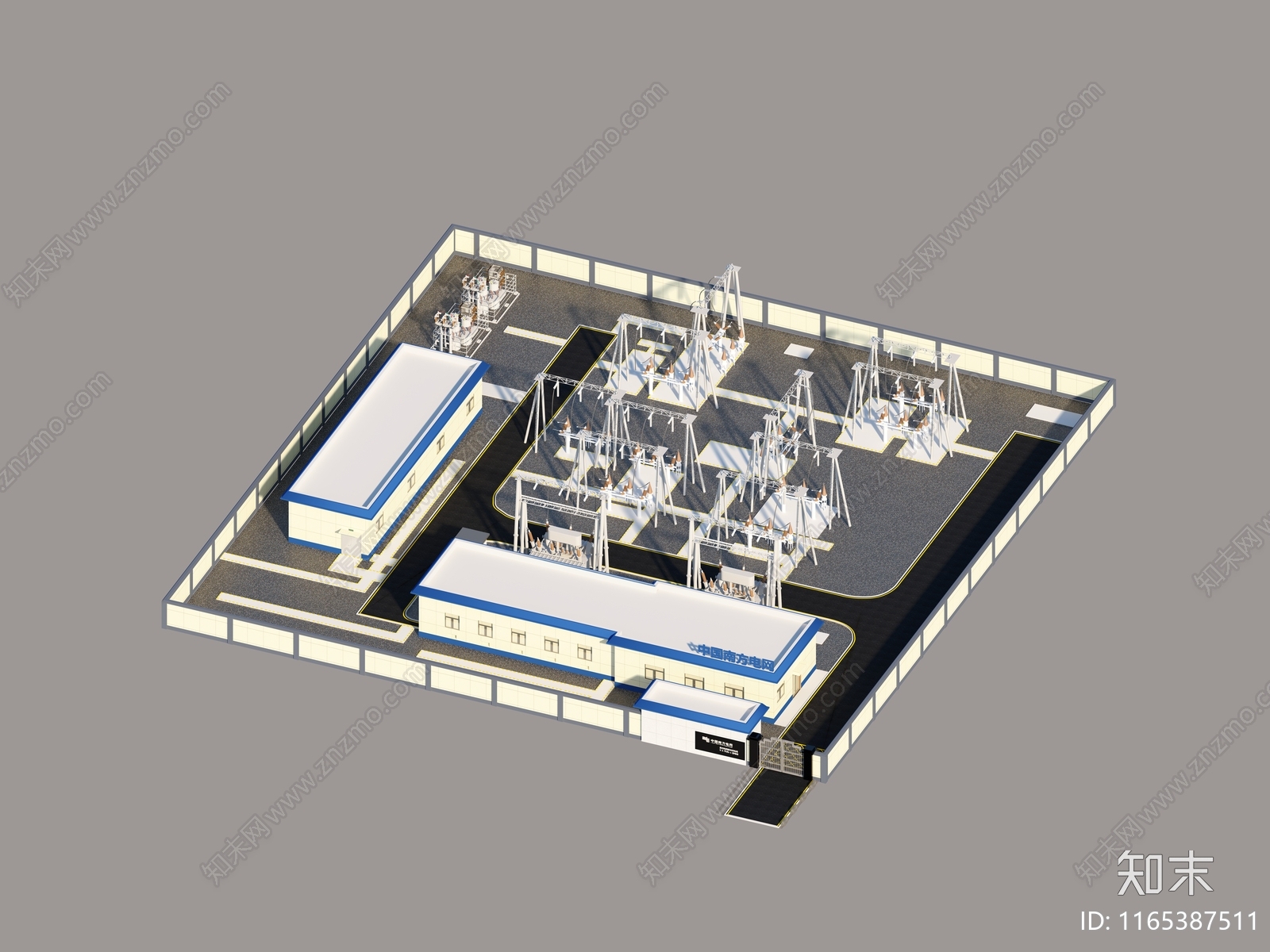 现代鸟瞰规划3D模型下载【ID:1165387511】