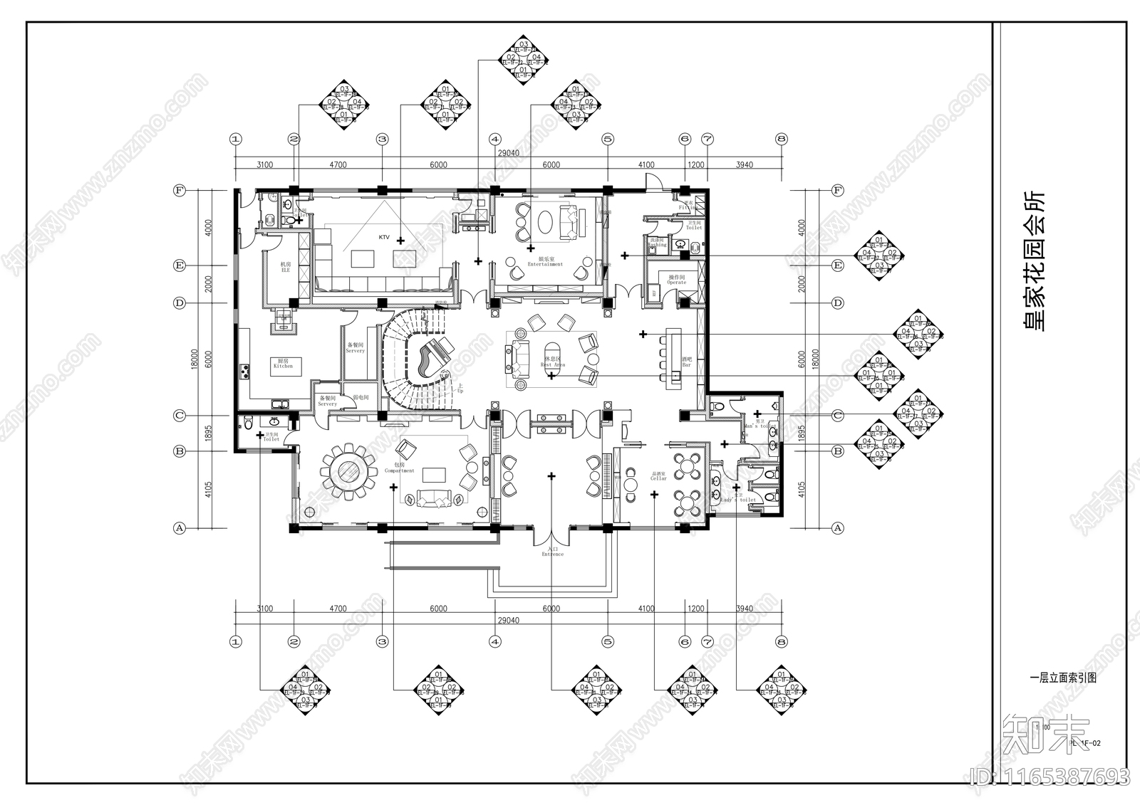 现代其他休闲娱乐空间cad施工图下载【ID:1165387693】