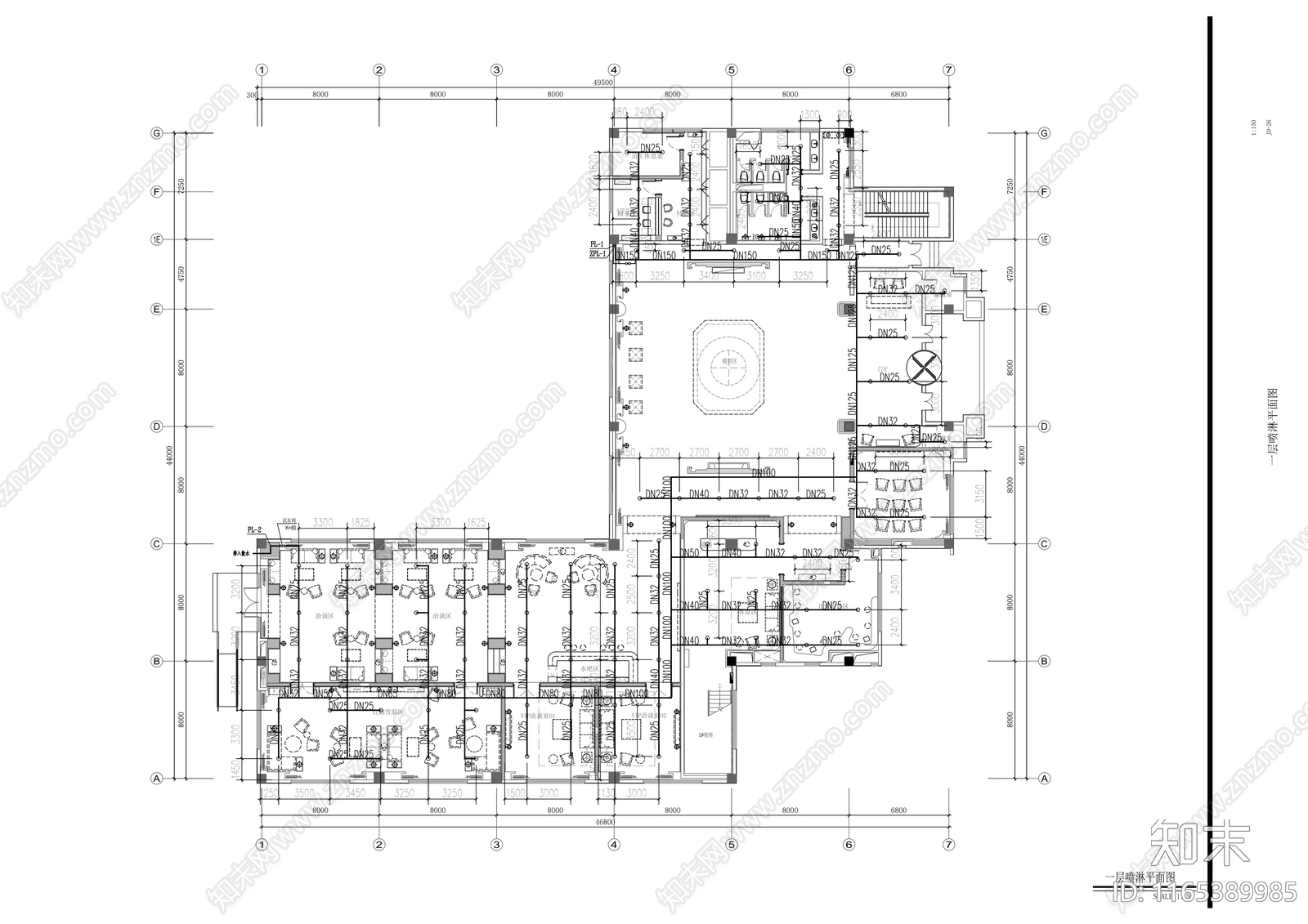 现代会所cad施工图下载【ID:1165389985】