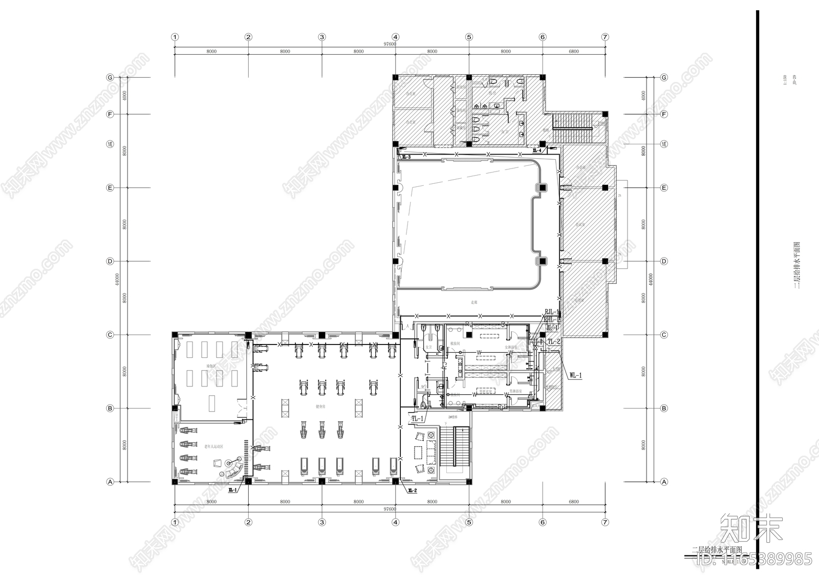 现代会所cad施工图下载【ID:1165389985】