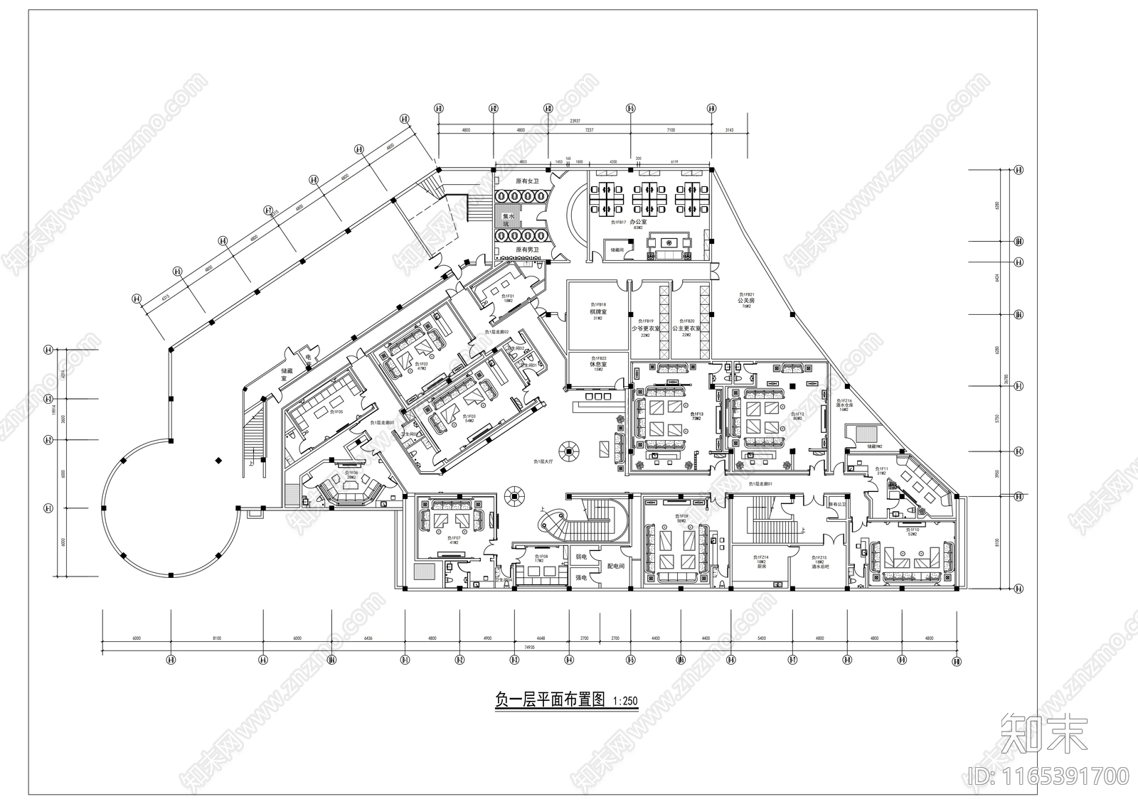 现代会所cad施工图下载【ID:1165391700】