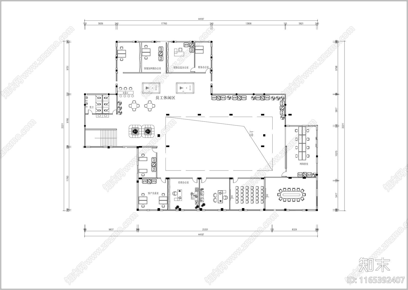 现代展厅cad施工图下载【ID:1165392407】