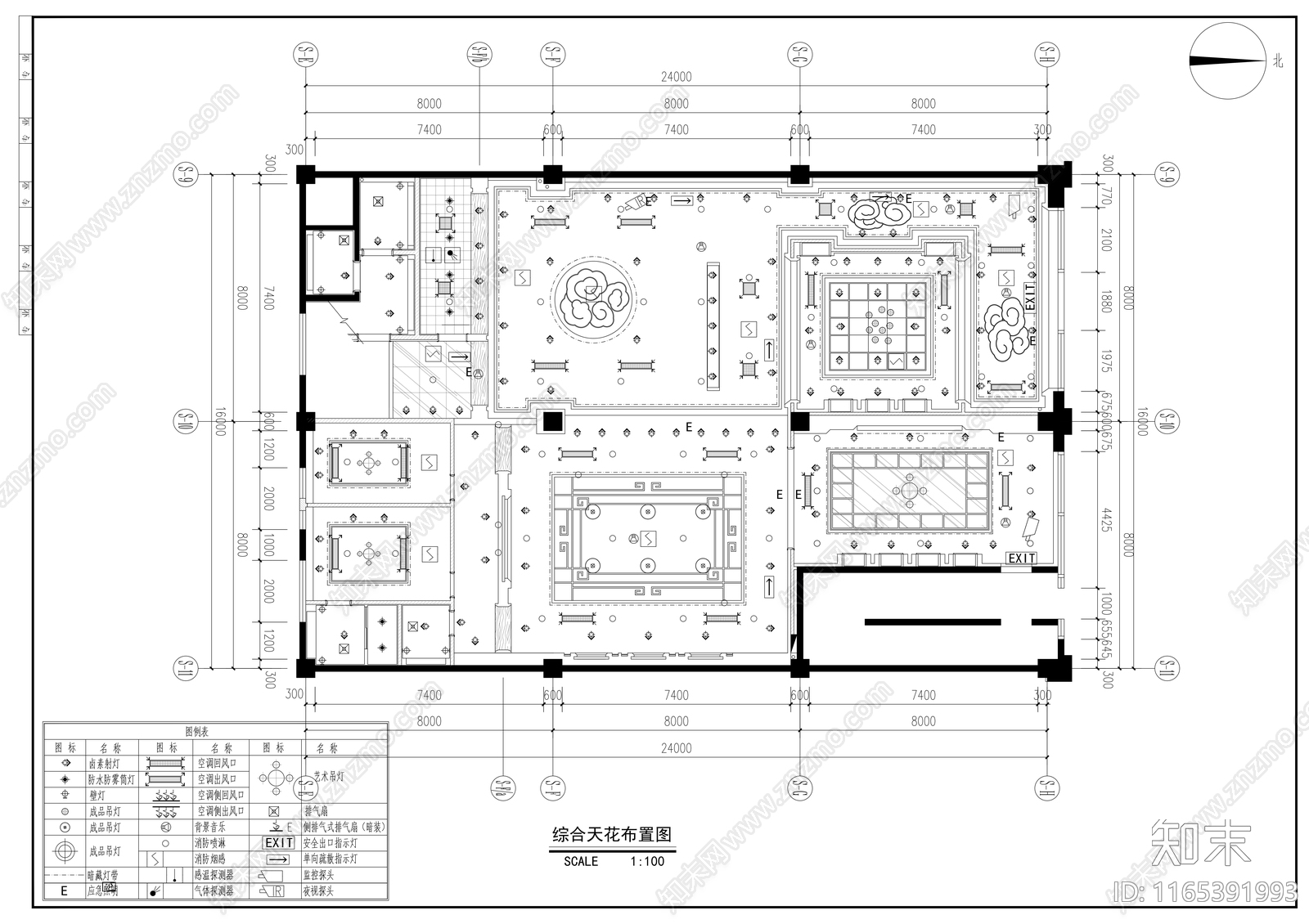 现代茶馆施工图下载【ID:1165391993】
