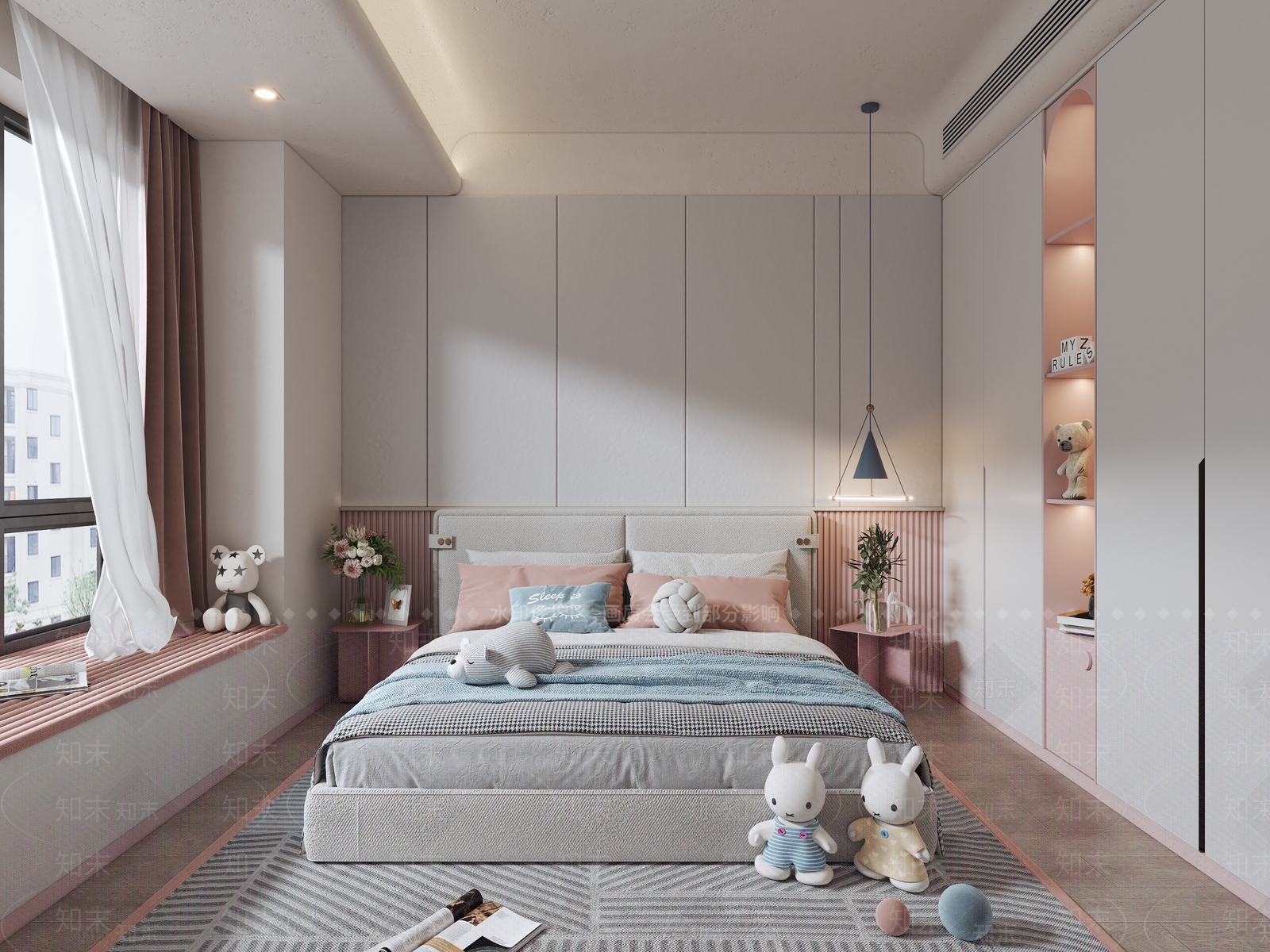现代极简家居卧室3D模型下载【ID:1165399133】
