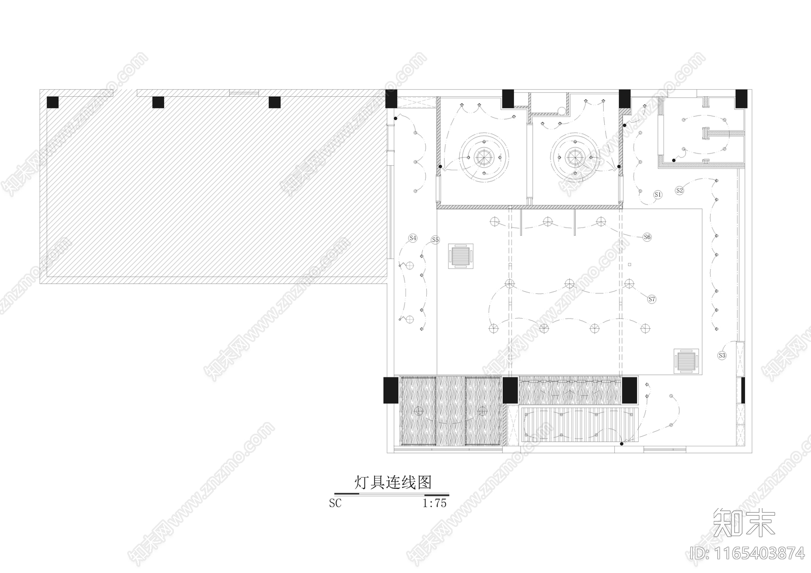 现代茶餐厅cad施工图下载【ID:1165403874】