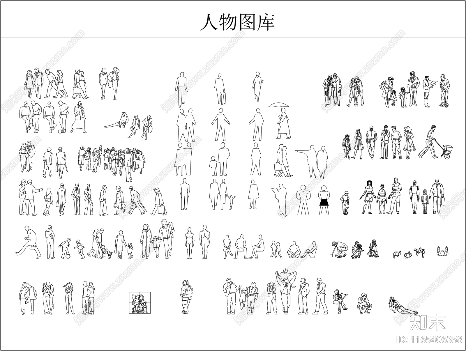 现代人物cad施工图下载【ID:1165406358】