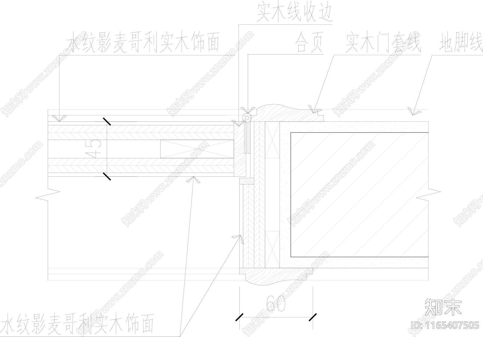 现代门节点cad施工图下载【ID:1165407505】