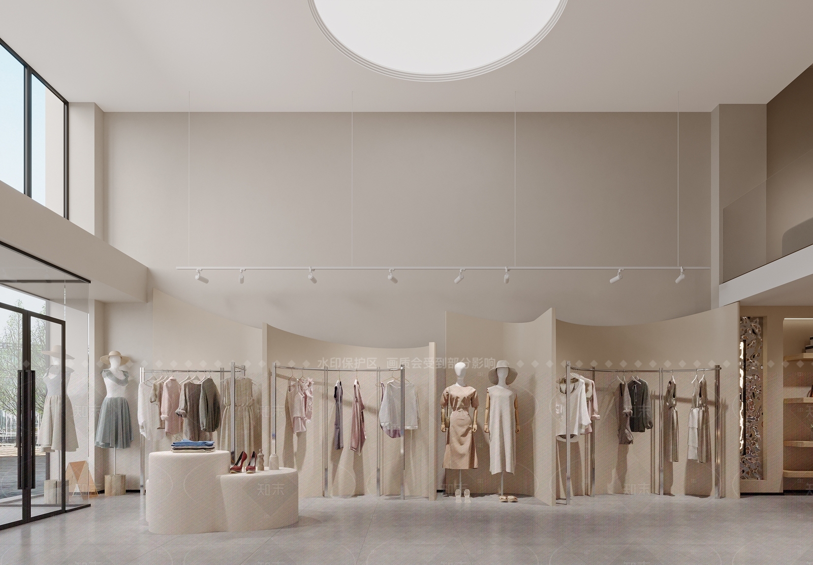 现代奶油服装店3D模型下载【ID:1165409868】