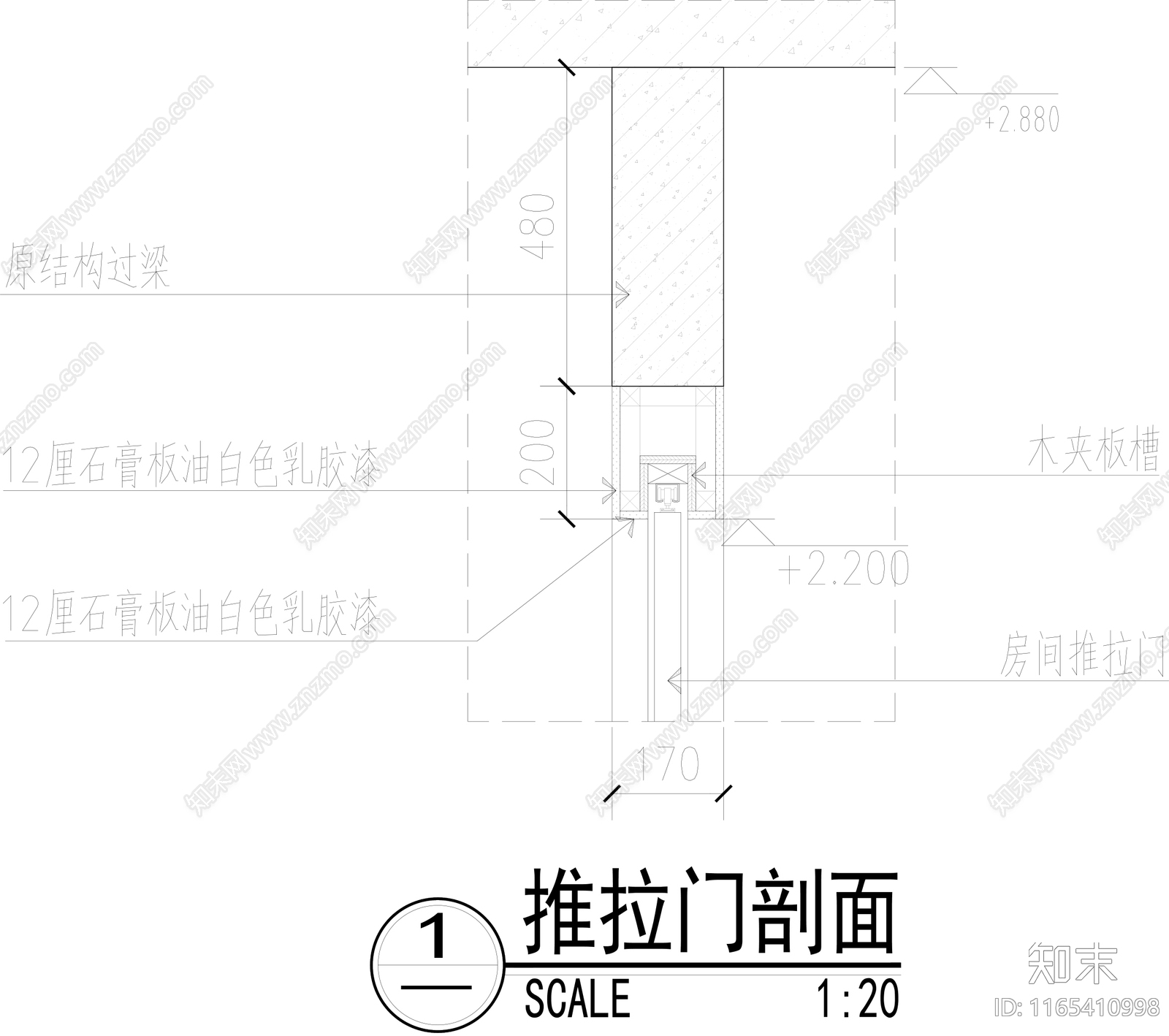 现代门节点cad施工图下载【ID:1165410998】