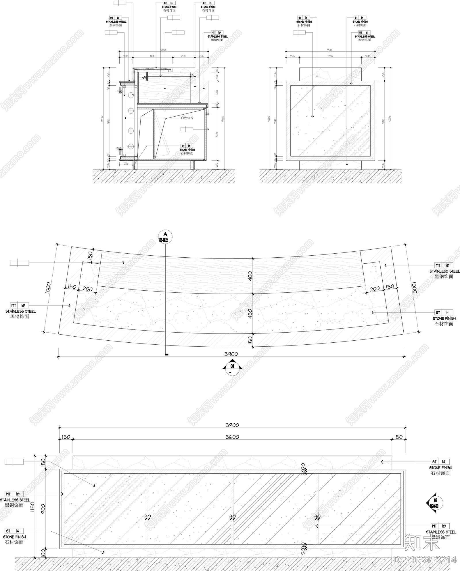 现代家具节点详图cad施工图下载【ID:1165413214】