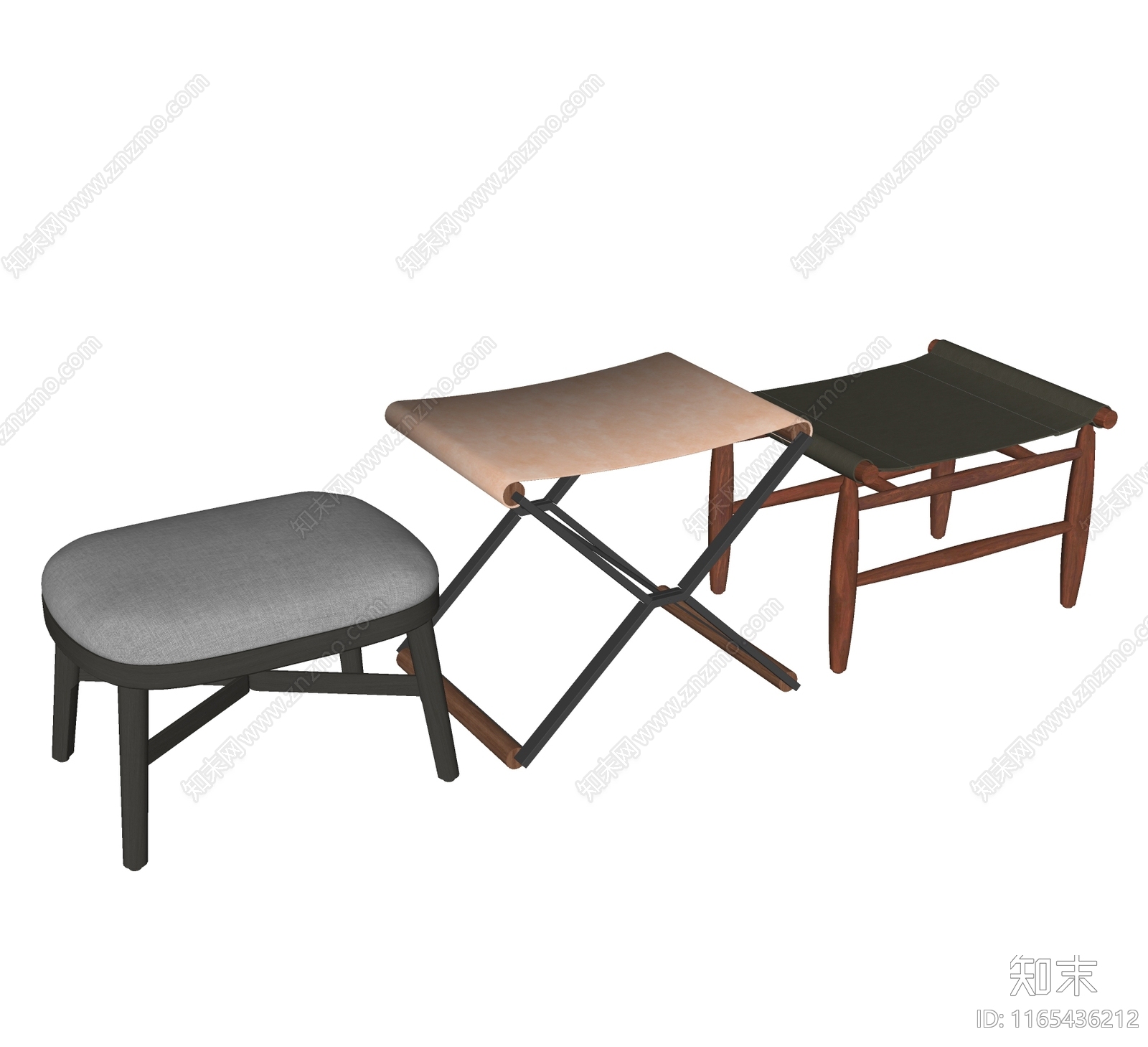 现代意式沙发凳SU模型下载【ID:1165436212】