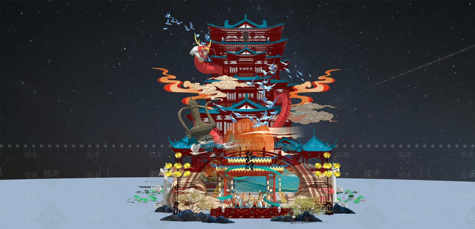 新中式中式其他小品SU模型下载【ID:1165441765】