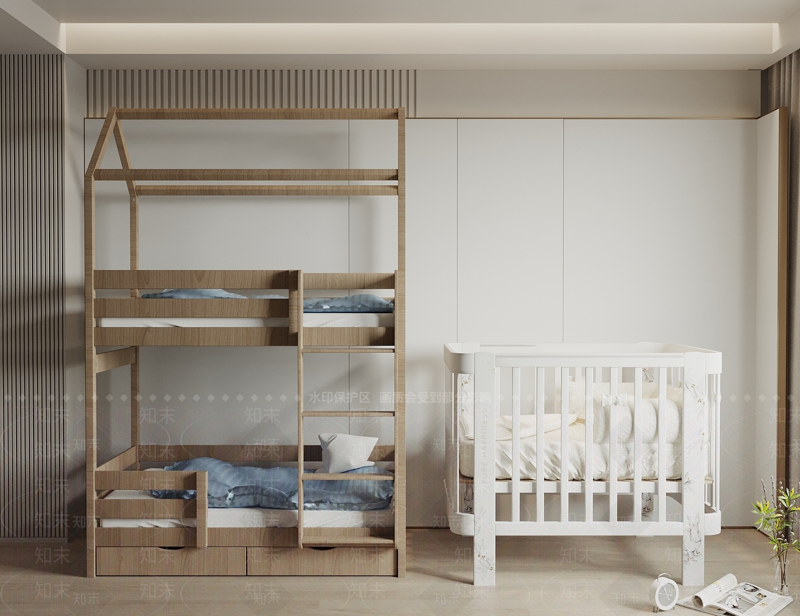 现代婴儿床3D模型下载【ID:1165449960】