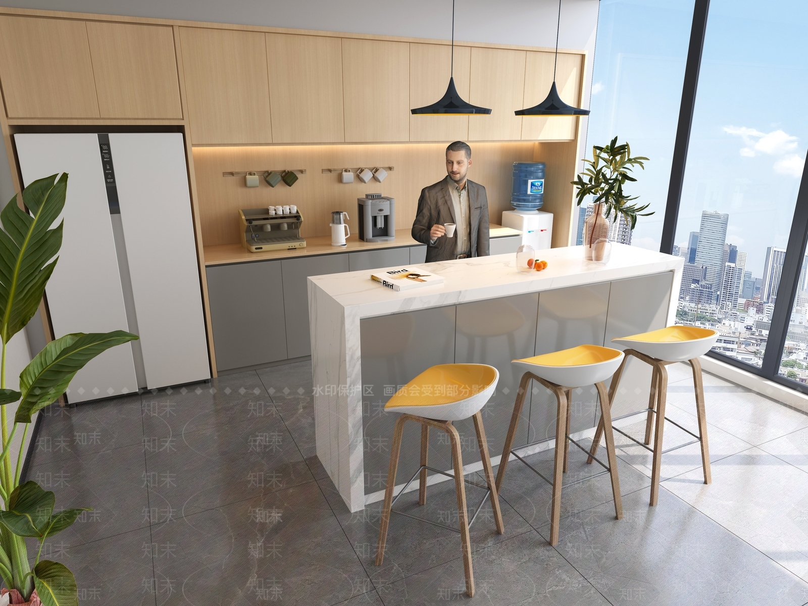 现代茶水间3D模型下载【ID:1165450810】
