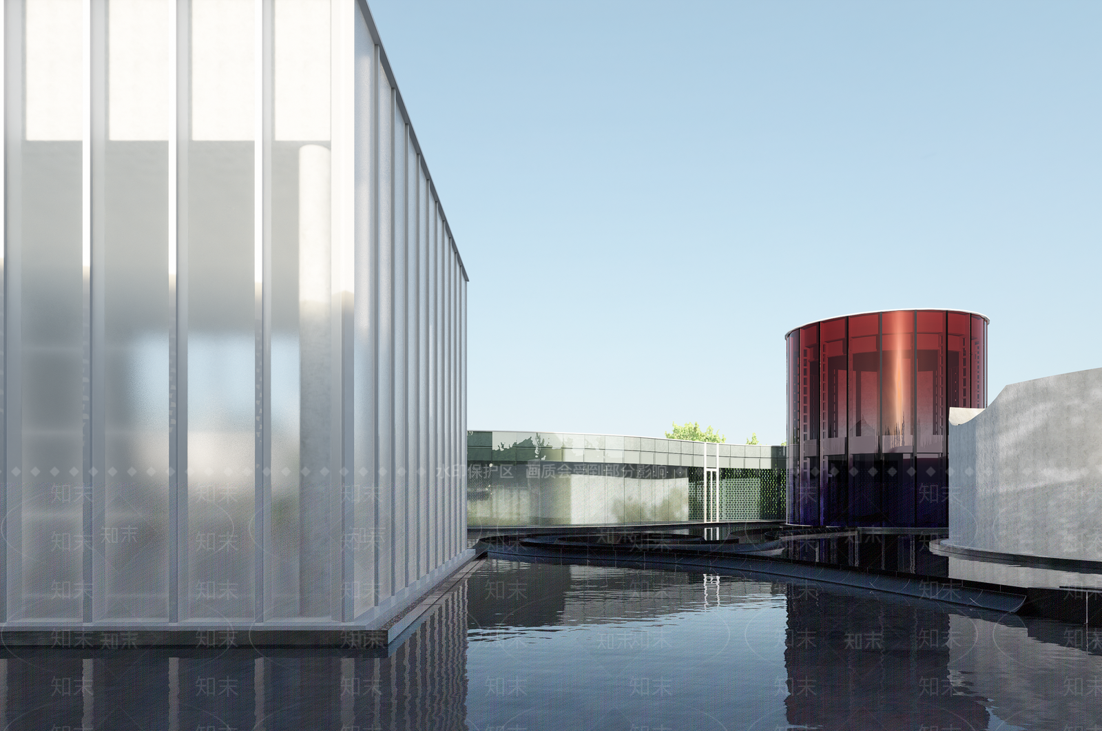 现代展览馆建筑SU模型下载【ID:1165455473】