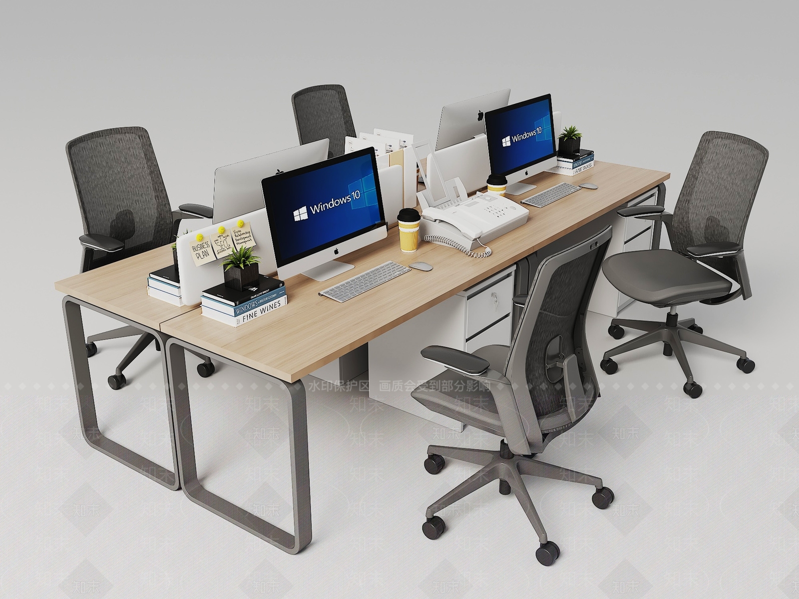 现代办公桌椅3D模型下载【ID:1165457443】