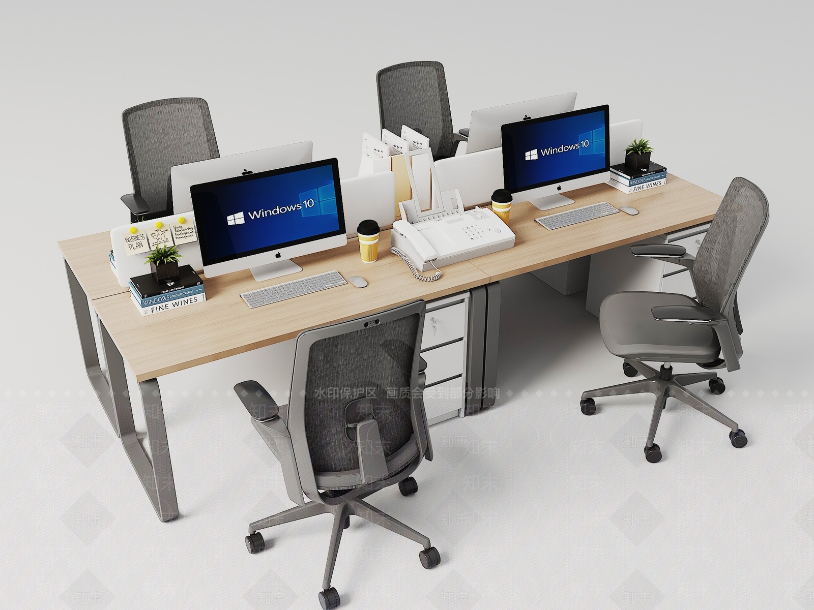 现代办公桌椅3D模型下载【ID:1165457443】