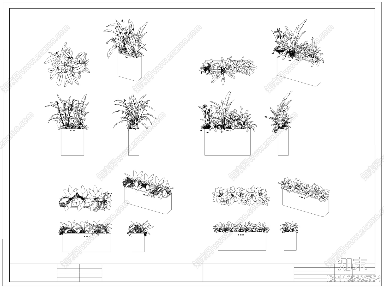 现代花施工图下载【ID:1165486754】