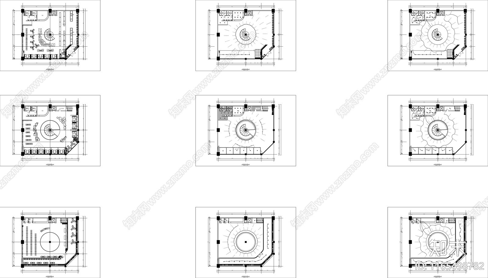 现代图书馆cad施工图下载【ID:1165498782】