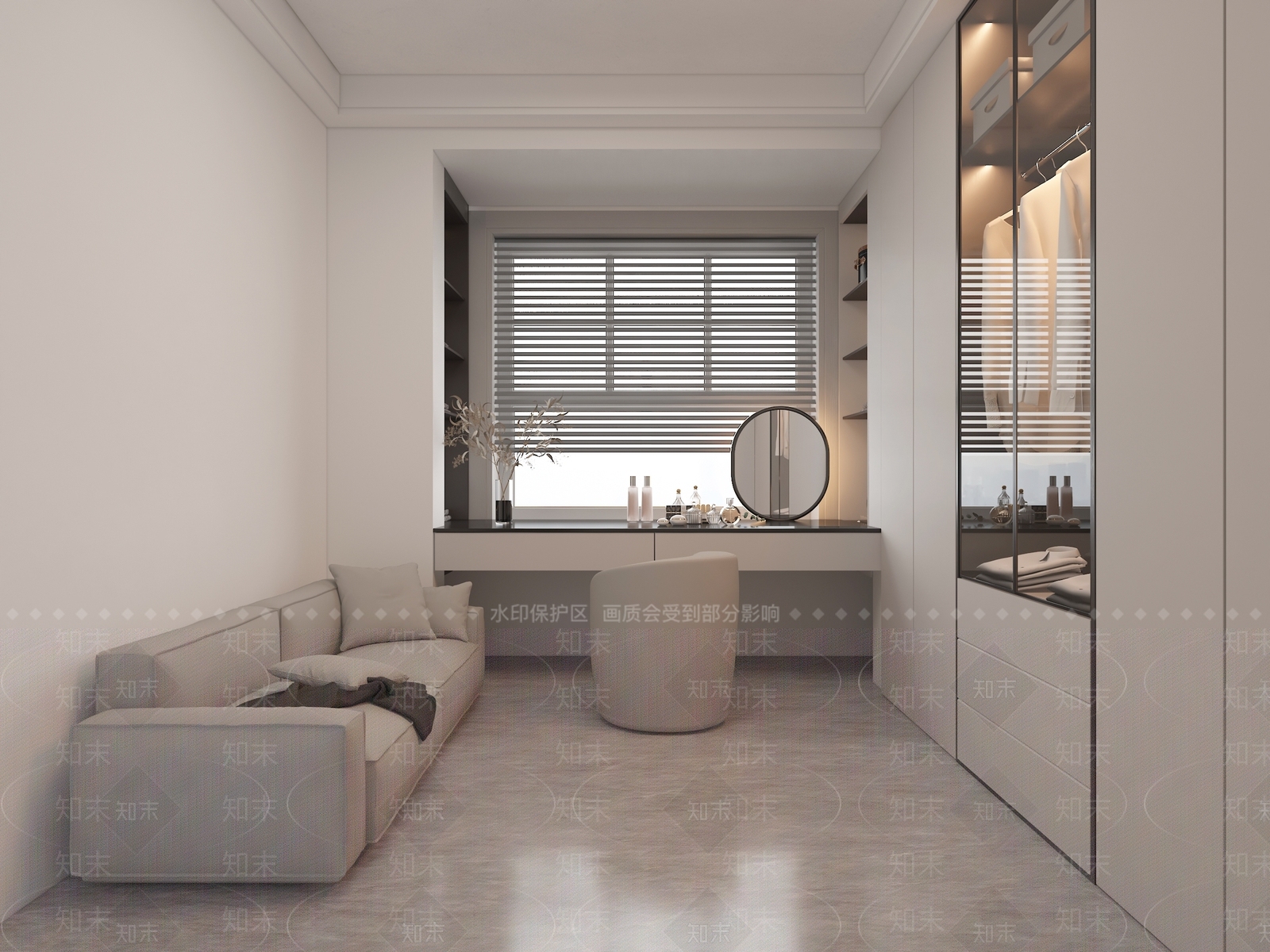 现代轻奢衣帽间3D模型下载【ID:1165500937】