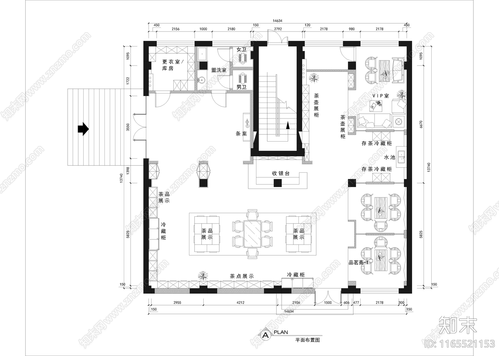 新中式茶馆施工图下载【ID:1165521153】