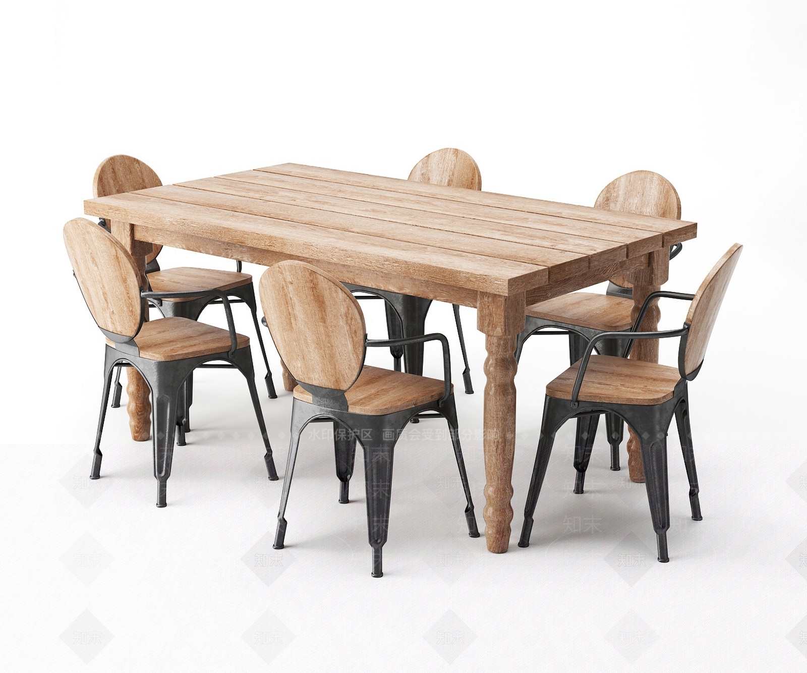 现代工业餐桌椅3D模型下载【ID:1165538474】
