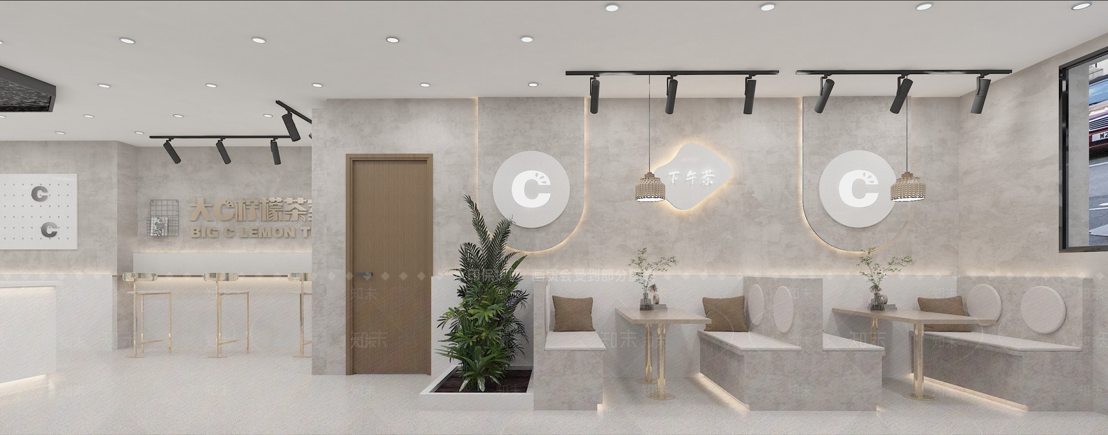 现代轻奢奶茶店3D模型下载【ID:1165540004】