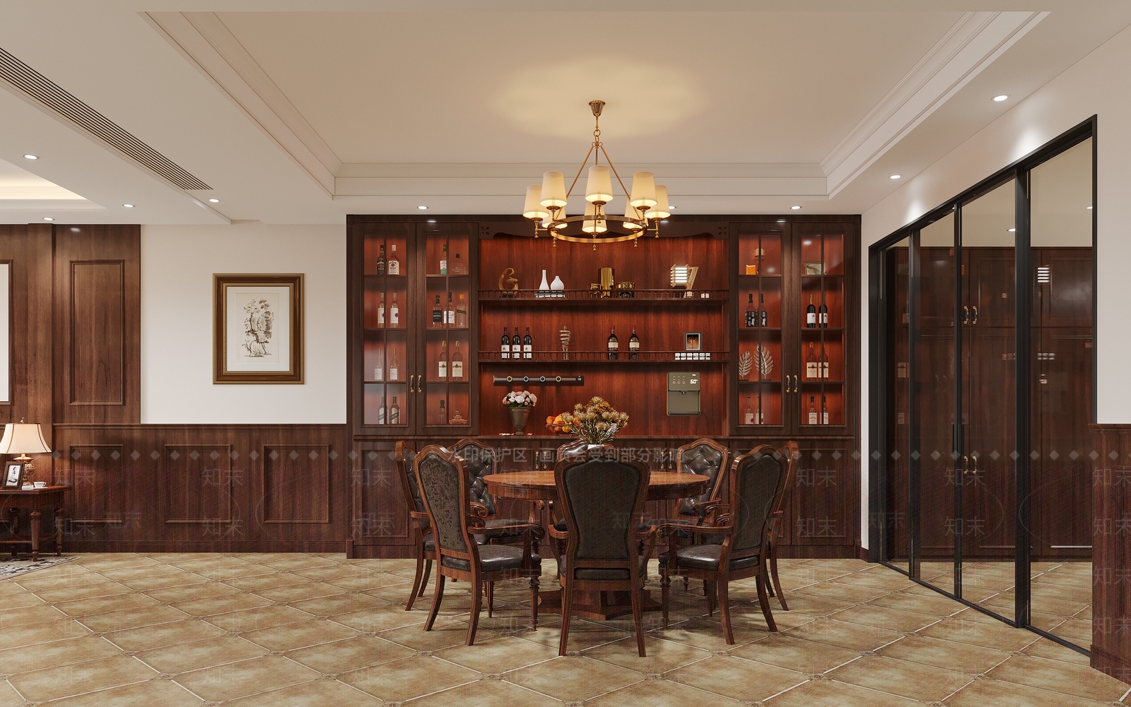 美式家居客厅3D模型下载【ID:1165541904】