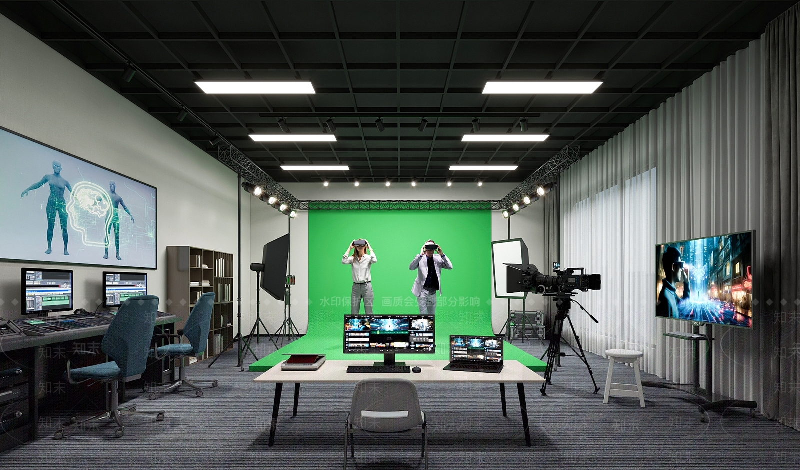 现代直播间3D模型下载【ID:1165541382】