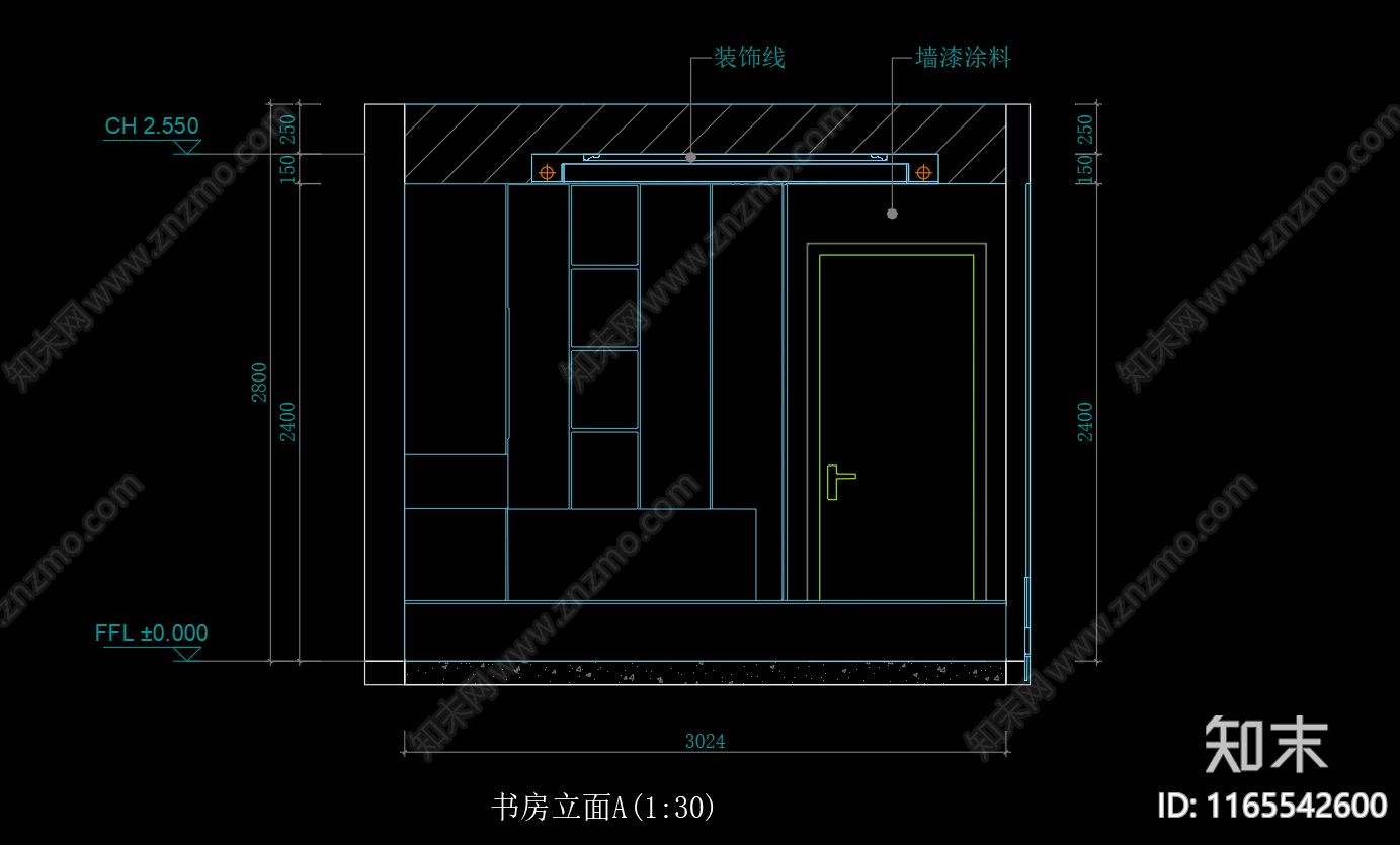 现代简约榻榻米施工图下载【ID:1165542600】