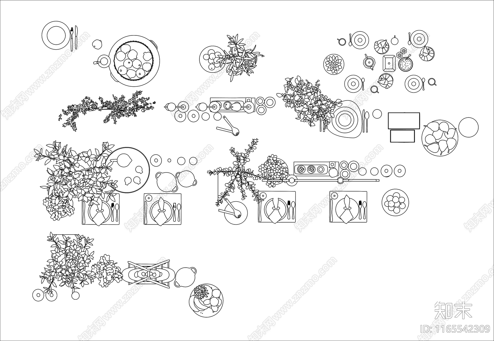 现代中式摆件施工图下载【ID:1165542309】