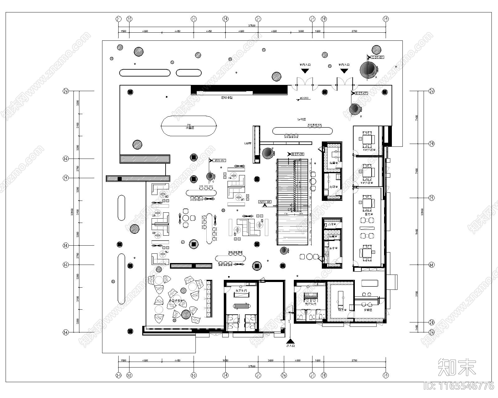 现代售楼处cad施工图下载【ID:1165546776】