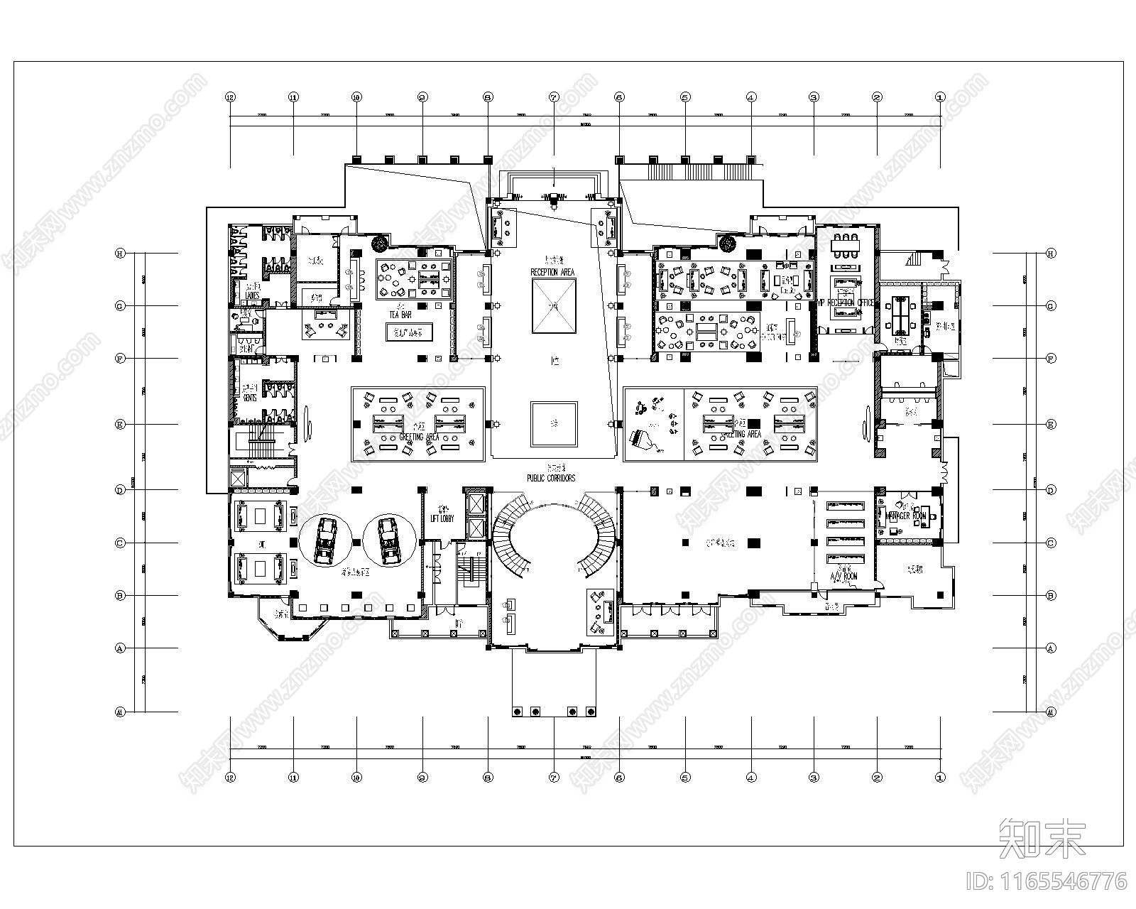 现代售楼处cad施工图下载【ID:1165546776】