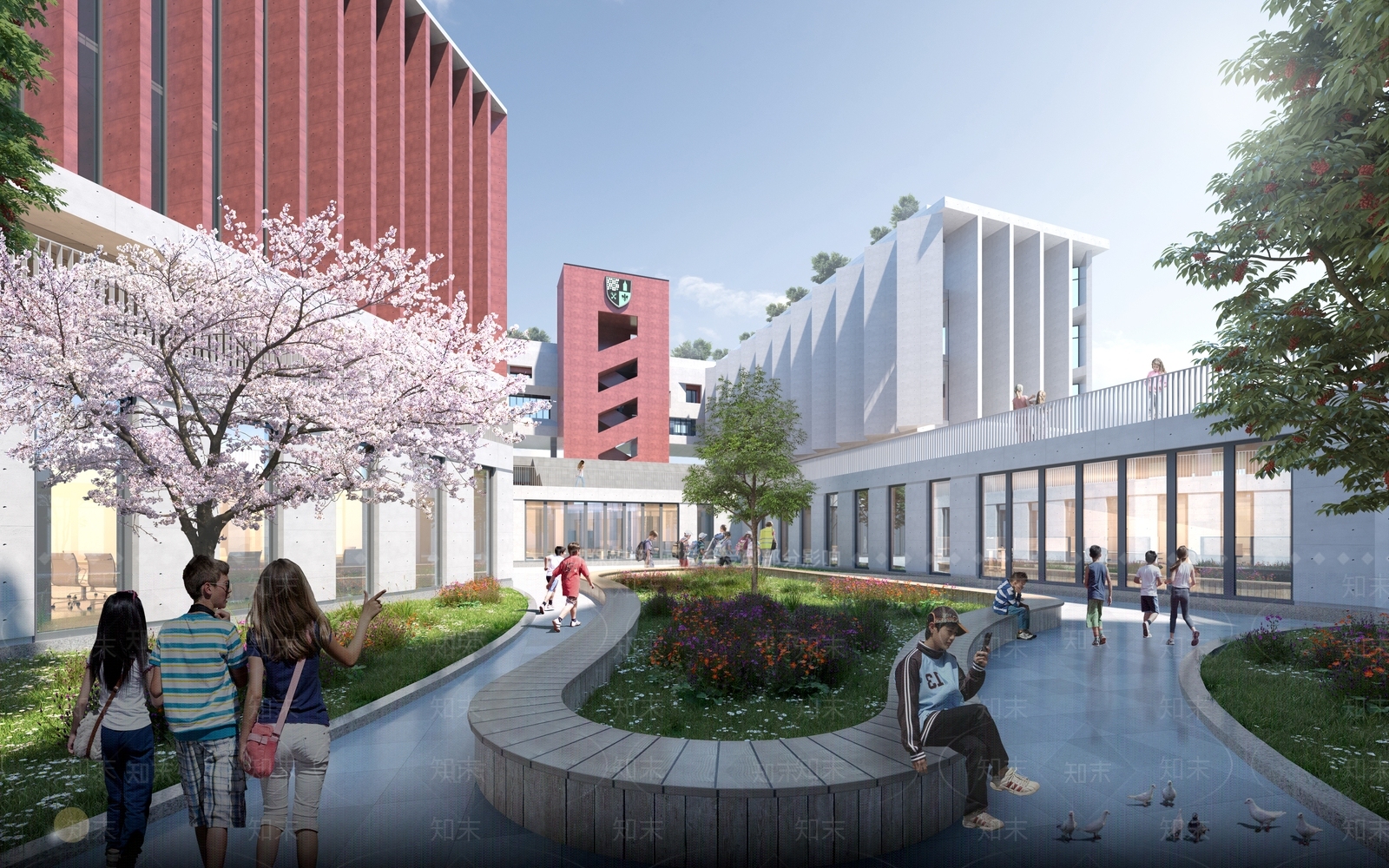 现代学校建筑SU模型下载【ID:1166881072】