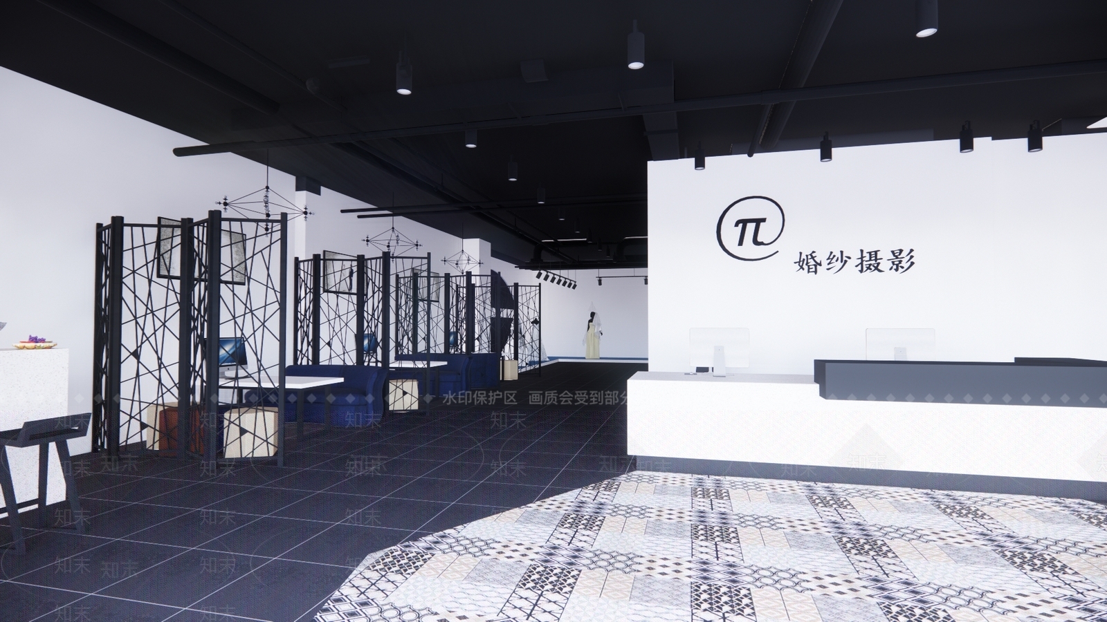 现代婚纱摄影店SU模型下载【ID:1165559735】