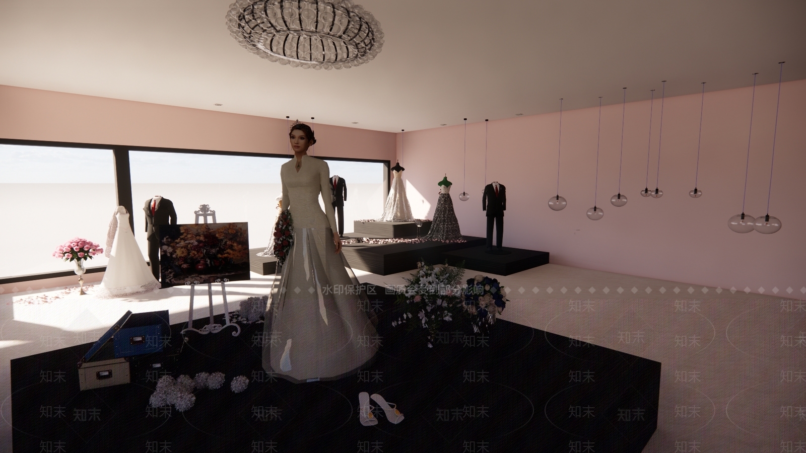 婚纱摄影店SU模型下载【ID:1165560019】