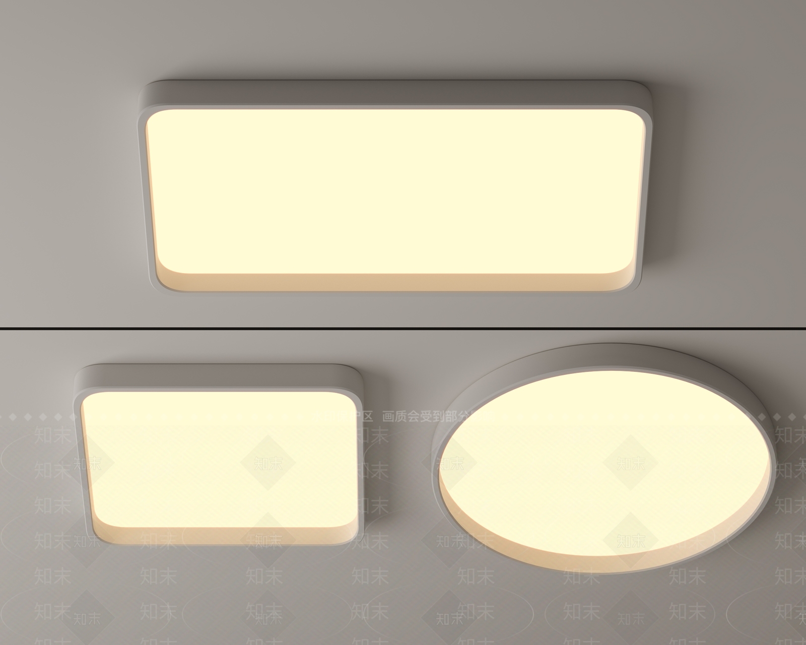 现代简约吸顶灯3D模型下载【ID:1165568003】
