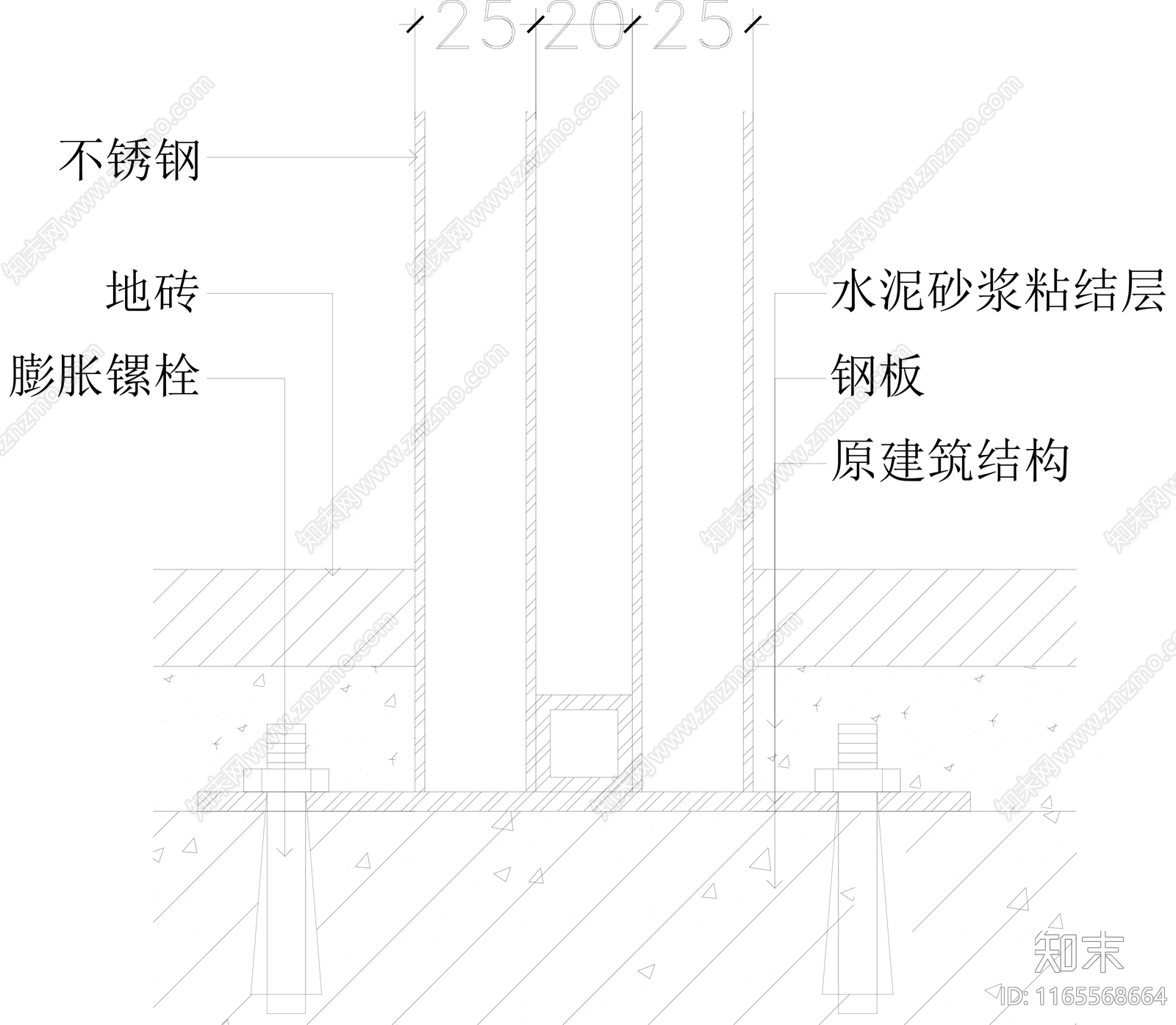 现代楼梯节点cad施工图下载【ID:1165568664】