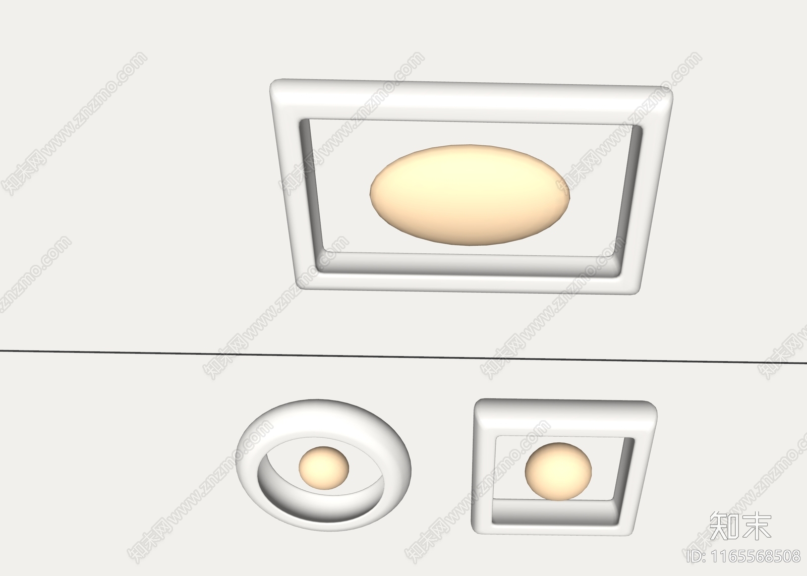 现代简约吸顶灯SU模型下载【ID:1165568508】
