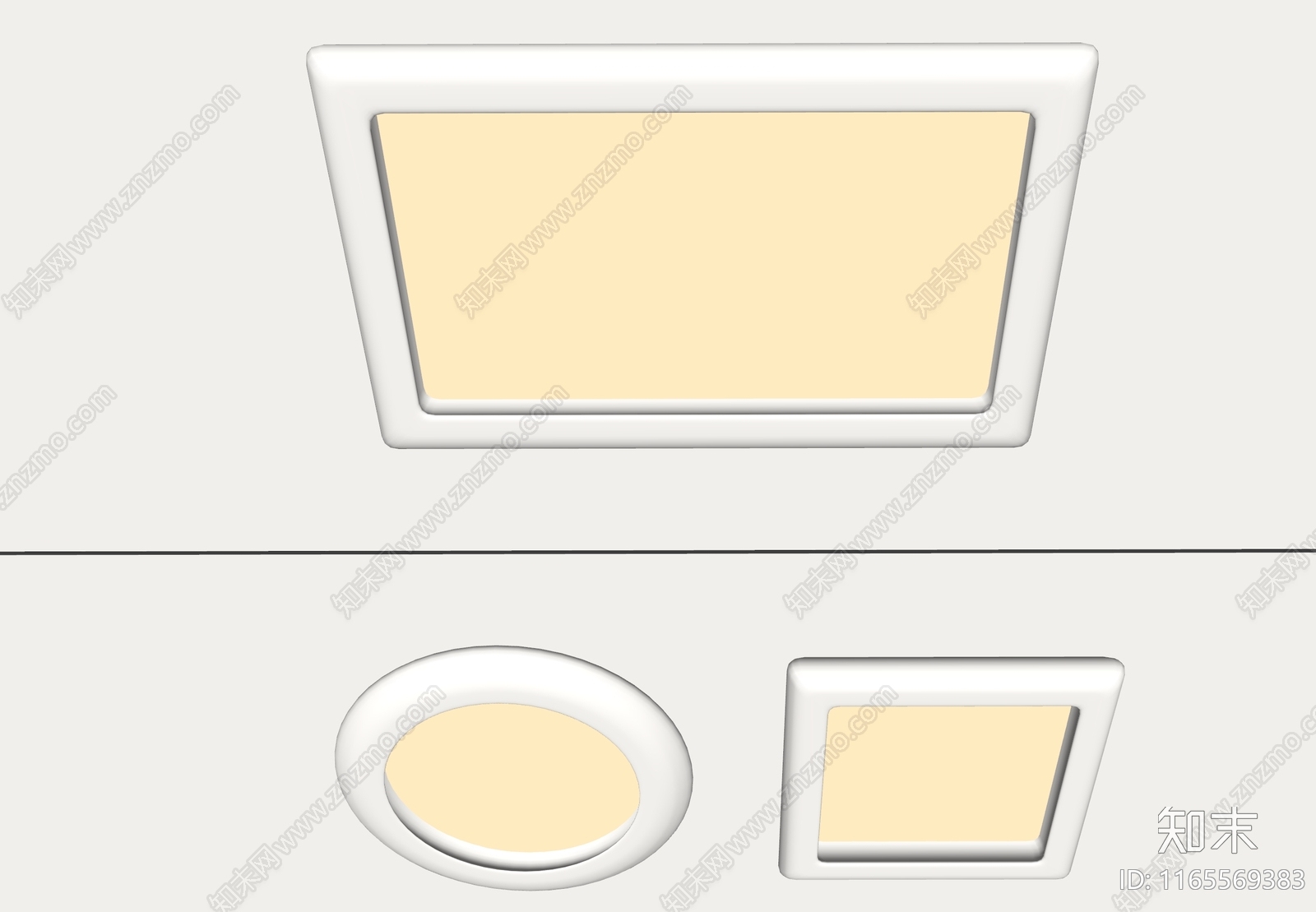 现代简约吸顶灯SU模型下载【ID:1165569383】