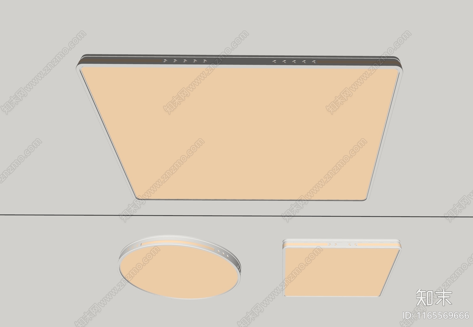 现代简约吸顶灯SU模型下载【ID:1165569666】