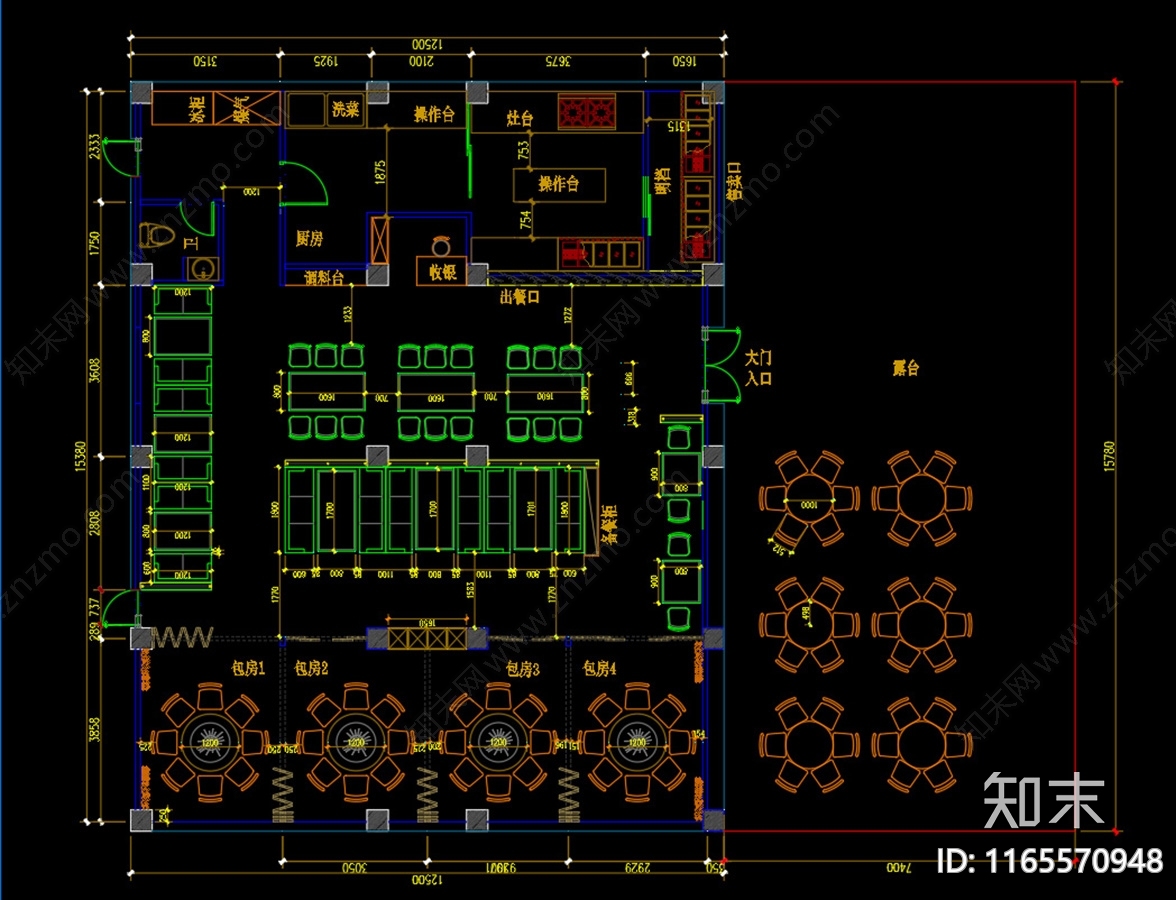 现代其他餐饮空间cad施工图下载【ID:1165570948】
