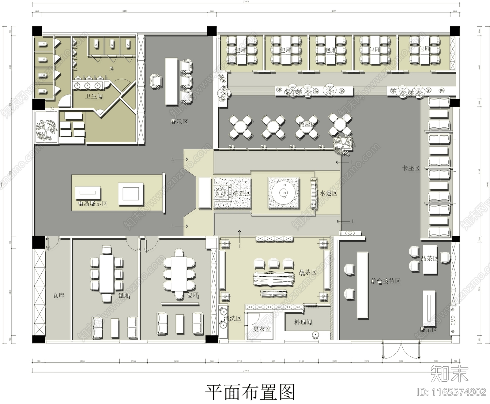 中式其他餐饮空间cad施工图下载【ID:1165574902】