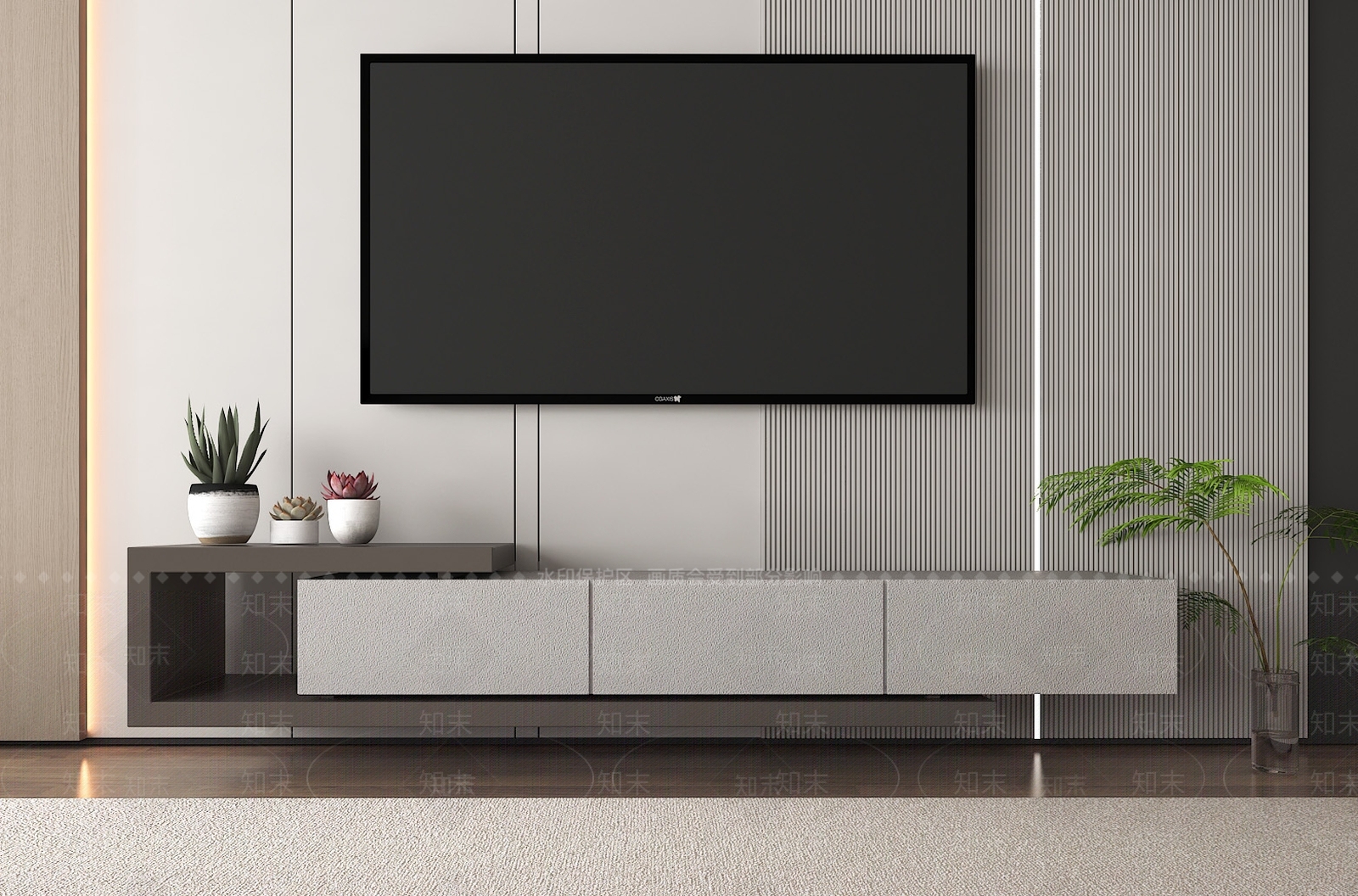 现代欧式电视柜SU模型下载【ID:1165588941】