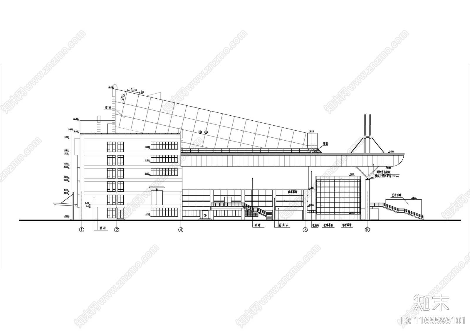 现代其他建筑cad施工图下载【ID:1165596101】