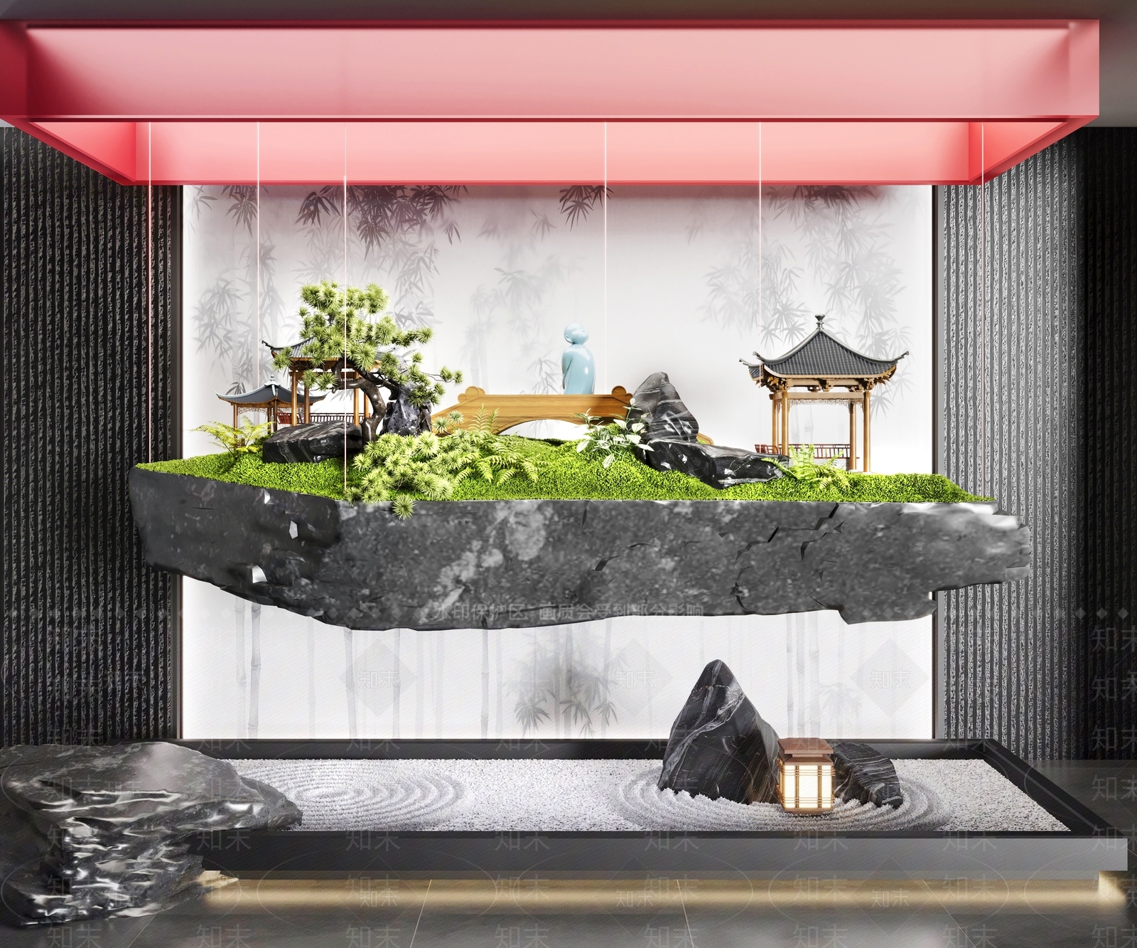 新中式其他景观小品3D模型下载【ID:1165599594】