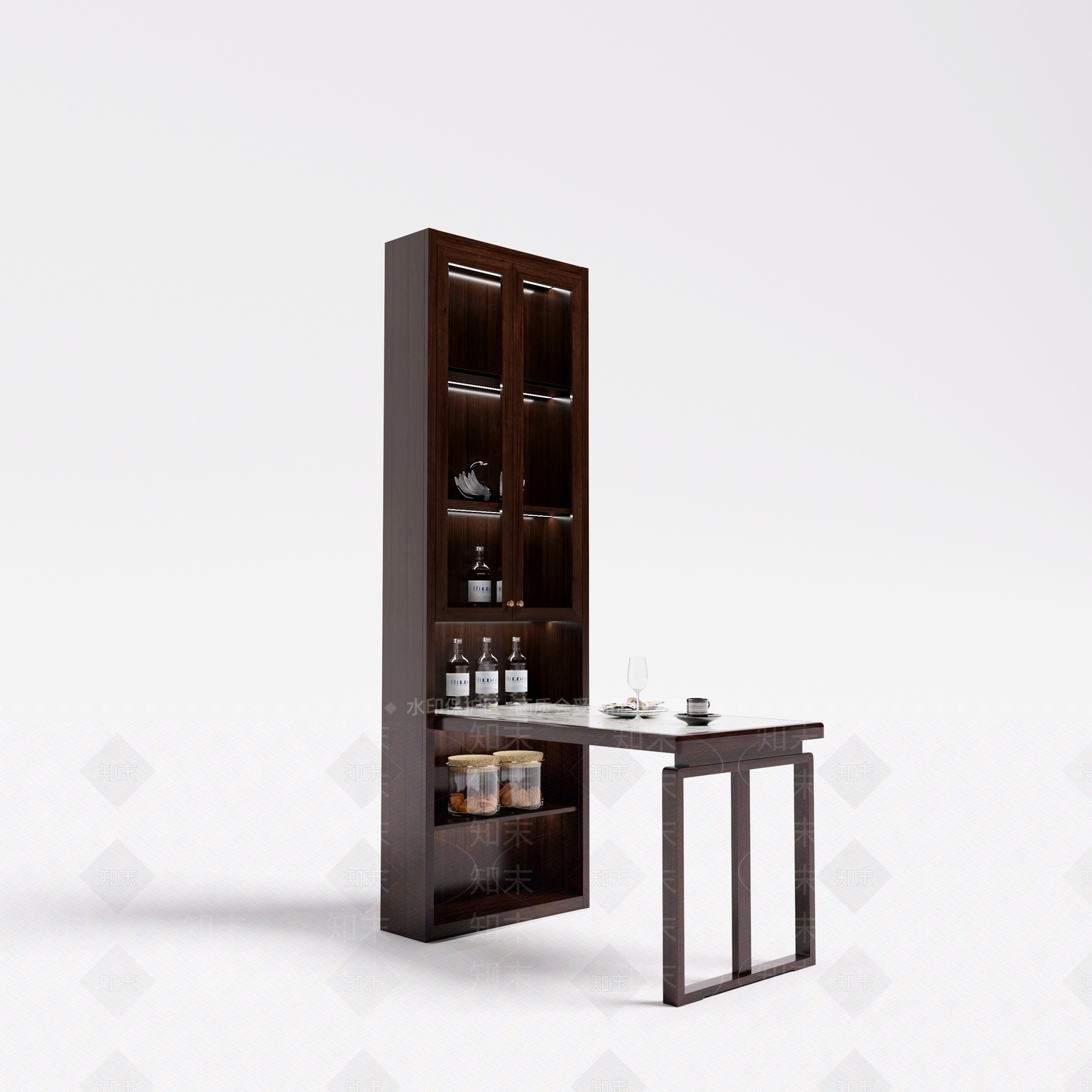 新中式吧台3D模型下载【ID:1165606823】