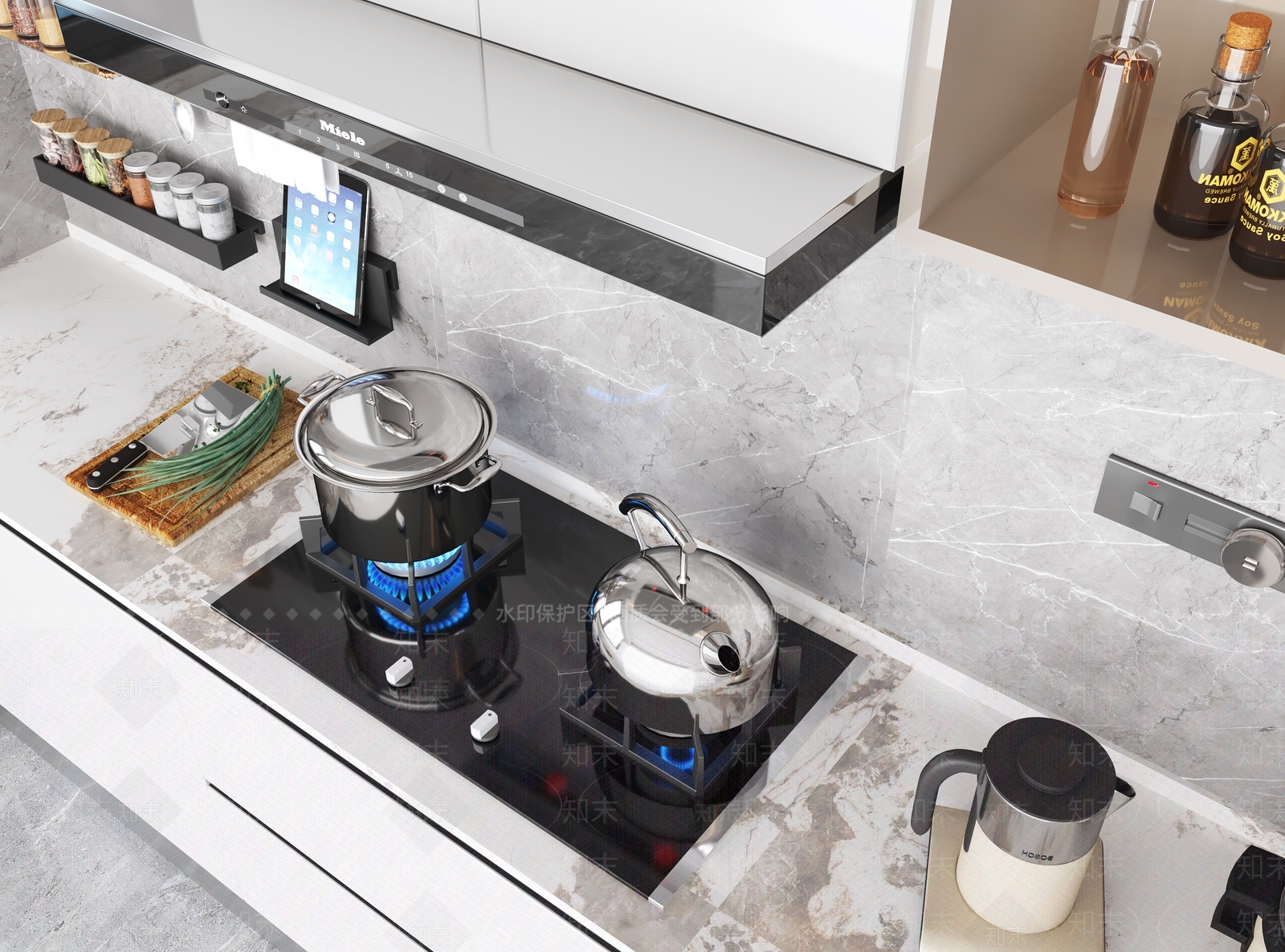 厨房用品组合SU模型下载【ID:1165608782】
